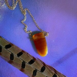 Amber Banded Pendant Necklace